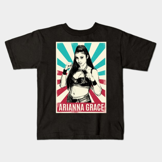 Vintage Retro Arianna Grace Kids T-Shirt by Bengkel Band